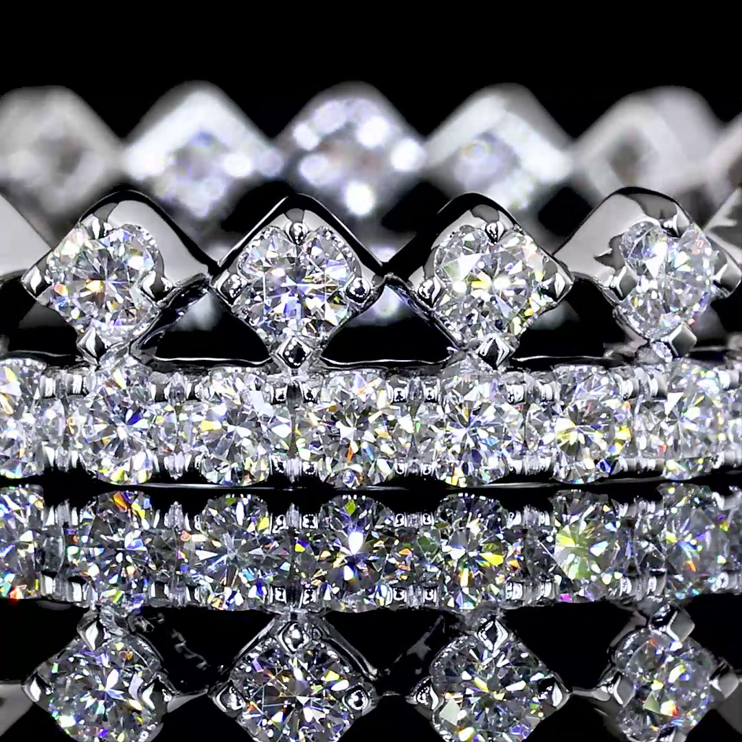 0.94 CTTW Round Lab Diamond Full Eternity Sz. 5.5 14k White Gold E Color and VS Clarity jewelry-spot-usa