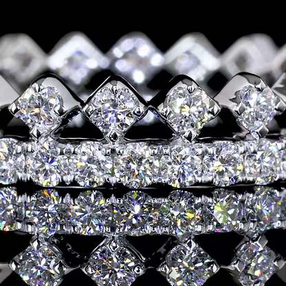 0.94 CTTW Round Lab Diamond Full Eternity Sz. 5.5 14k White Gold E Color and VS Clarity jewelry-spot-usa