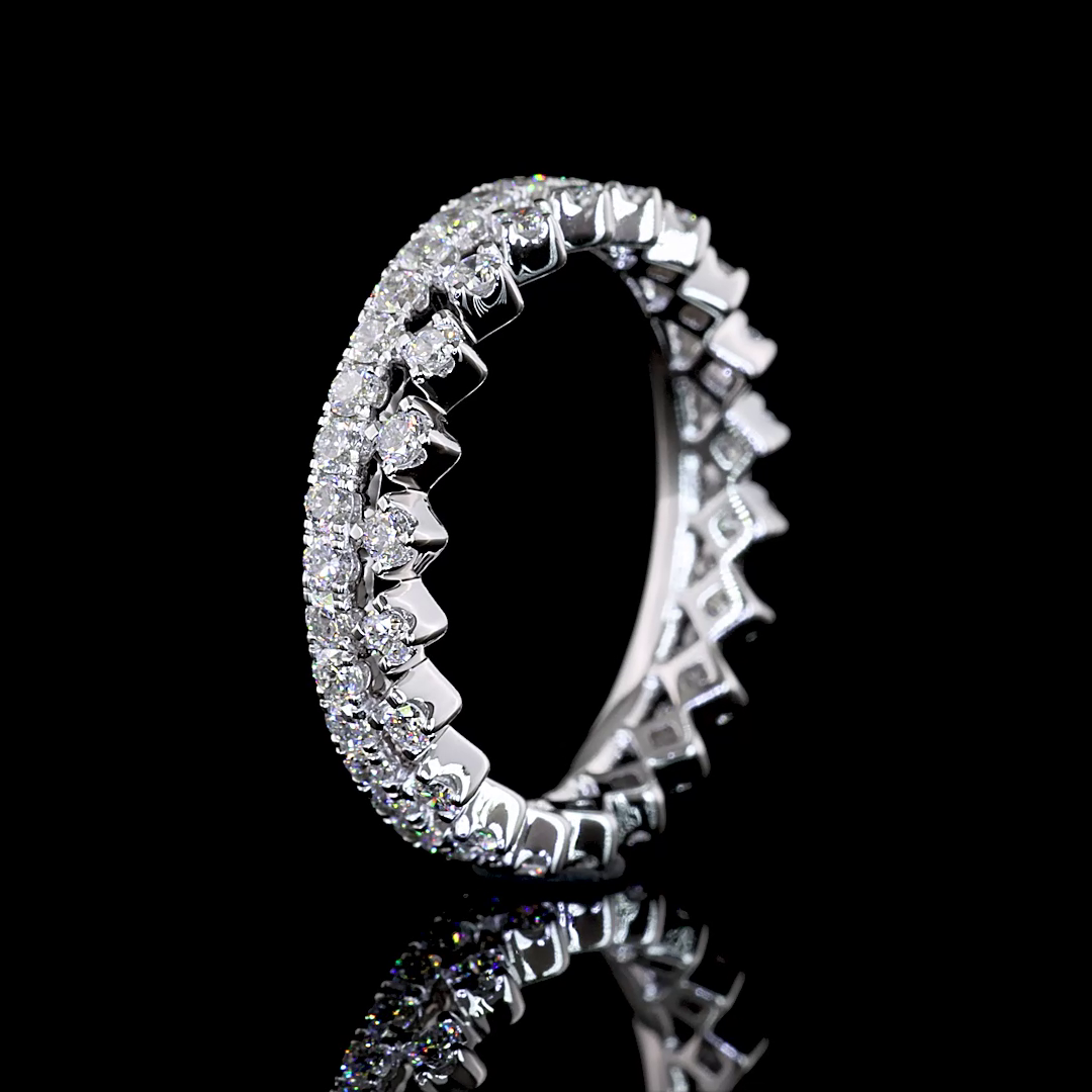 0.94 CTTW Round Lab Diamond Full Eternity Sz. 5.5 14k White Gold E Color and VS Clarity jewelry-spot-usa