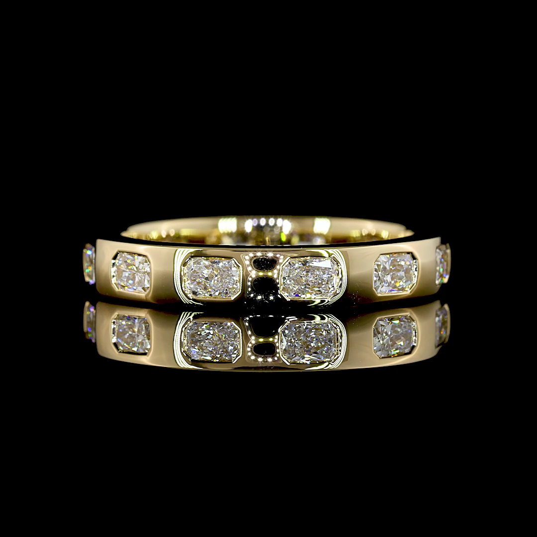 1.24 CTTW Radiant Lab Diamond Full Eternity Sz. 5.75 14k Yellow Gold E Color and VS Clarity jewelry-spot-usa