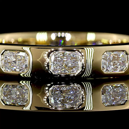 1.24 CTTW Radiant Lab Diamond Full Eternity Sz. 5.75 14k Yellow Gold E Color and VS Clarity jewelry-spot-usa
