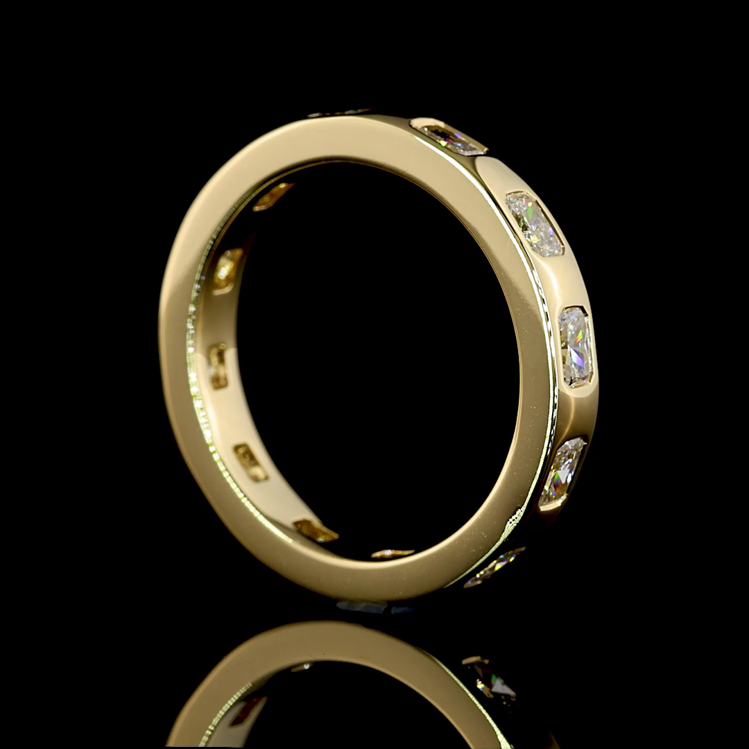 1.24 CTTW Radiant Lab Diamond Full Eternity Sz. 5.75 14k Yellow Gold E Color and VS Clarity jewelry-spot-usa