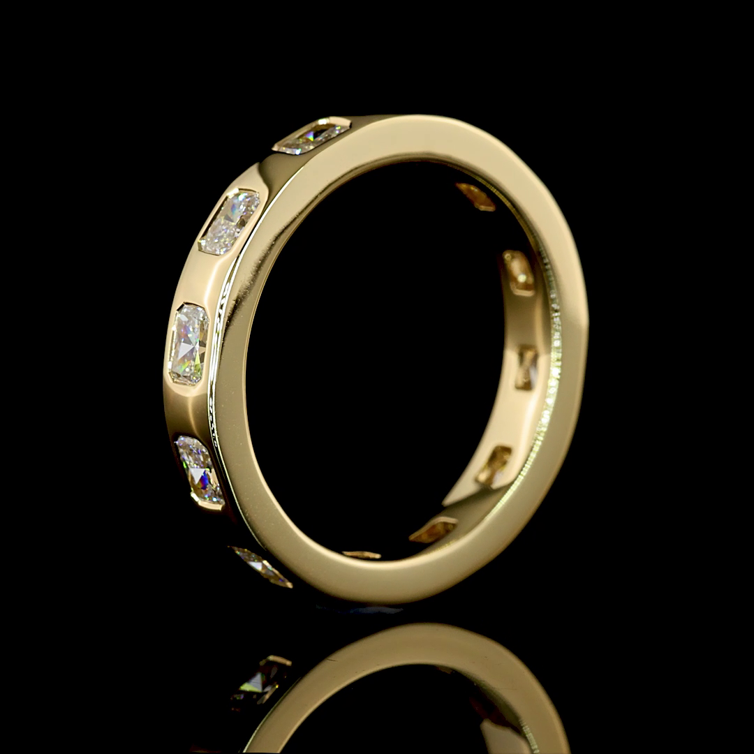 1.24 CTTW Radiant Lab Diamond Full Eternity Sz. 5.75 14k Yellow Gold E Color and VS Clarity jewelry-spot-usa