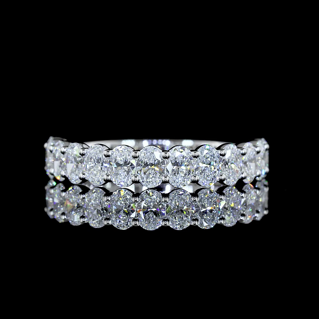 1.36 CTTW Oval Lab Diamond Half Eternity Eternity Band Sz. 6.5 14k White Gold E Color and VS Clarity jewelry-spot-usa