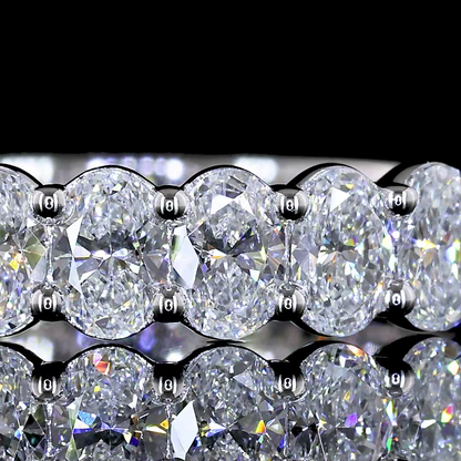 1.36 CTTW Oval Lab Diamond Half Eternity Eternity Band Sz. 6.5 14k White Gold E Color and VS Clarity jewelry-spot-usa