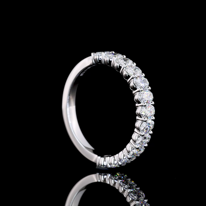 1.36 CTTW Oval Lab Diamond Half Eternity Eternity Band Sz. 6.5 14k White Gold E Color and VS Clarity jewelry-spot-usa
