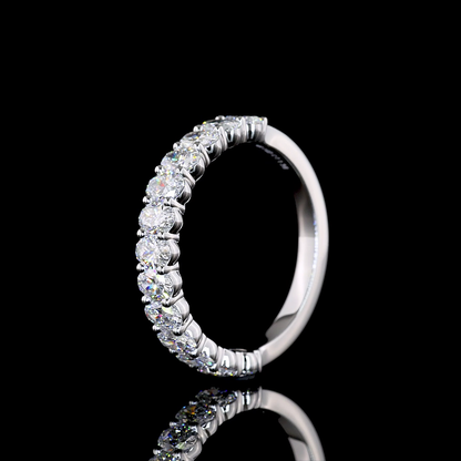 1.36 CTTW Oval Lab Diamond Half Eternity Eternity Band Sz. 6.5 14k White Gold E Color and VS Clarity jewelry-spot-usa