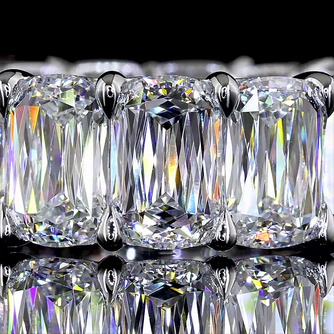 12.76 CTTW Kriss Lab Diamond Full Eternity Sz. 6.5 14k White Gold E Color and VS Clarity jewelry-spot-usa