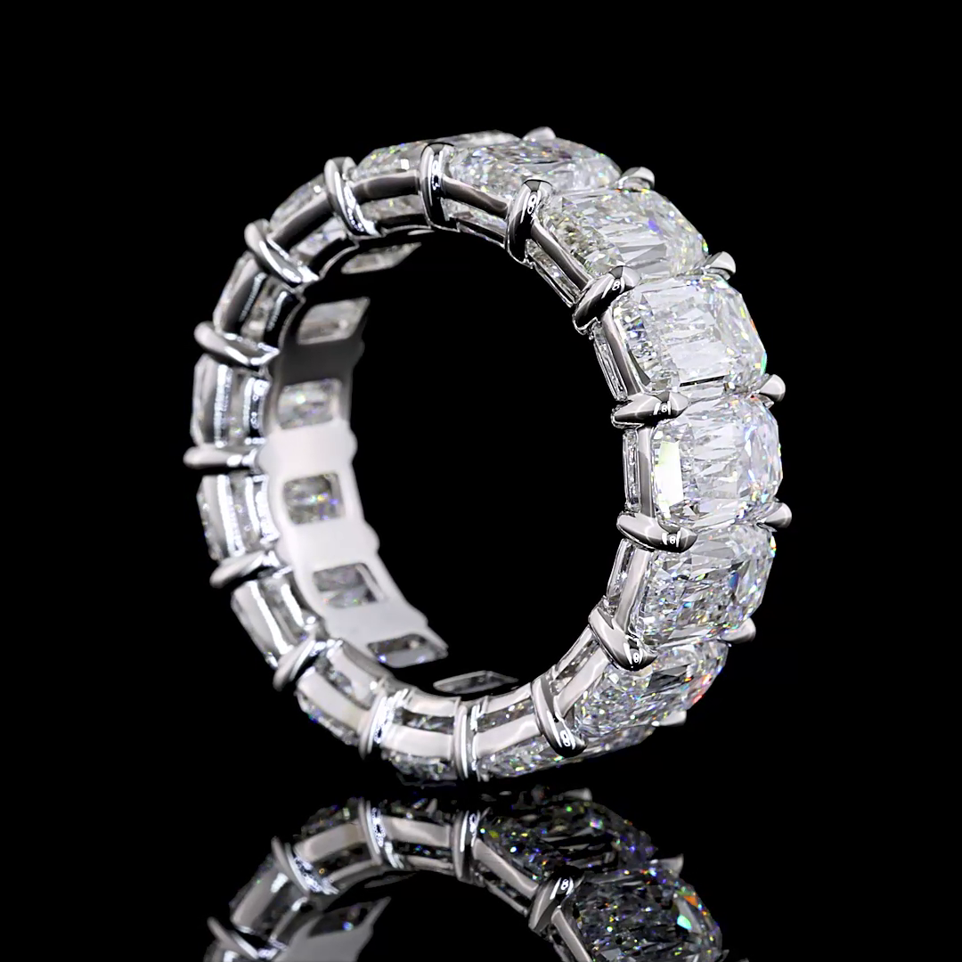 12.76 CTTW Kriss Lab Diamond Full Eternity Sz. 6.5 14k White Gold E Color and VS Clarity jewelry-spot-usa
