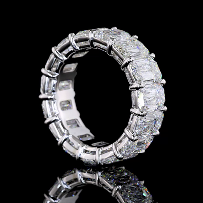 12.76 CTTW Kriss Lab Diamond Full Eternity Sz. 6.5 14k White Gold E Color and VS Clarity jewelry-spot-usa