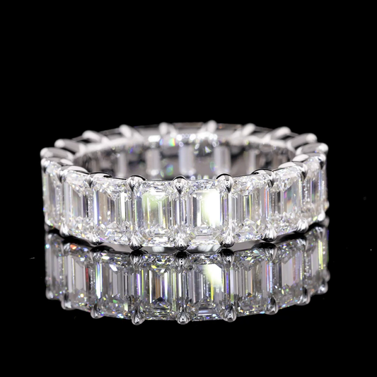 3.52 CTTW Emerald Lab Grown Diamond Full Eternity Sz. 6.5