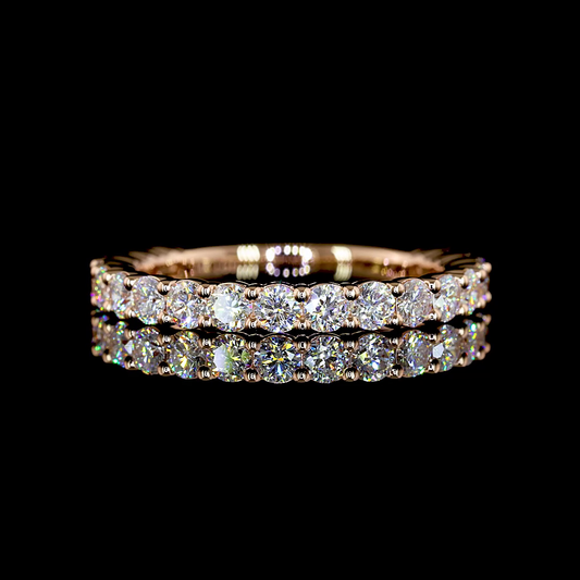 0.82 CTTW Round Lab Diamond 3/4 Eternity Band Sz. 4.5 (E Color and VS1 Clarity)