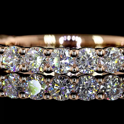 0.82 CTTW Round Lab Diamond 3/4 Eternity Band Sz. 4.5 (E Color and VS1 Clarity)