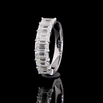 3.12 CTTW Emerald Lab Diamond Half Eternity Eternity Band Sz. 6.5 14k White Gold D Color and VVS2 Clarity jewelry-spot-usa