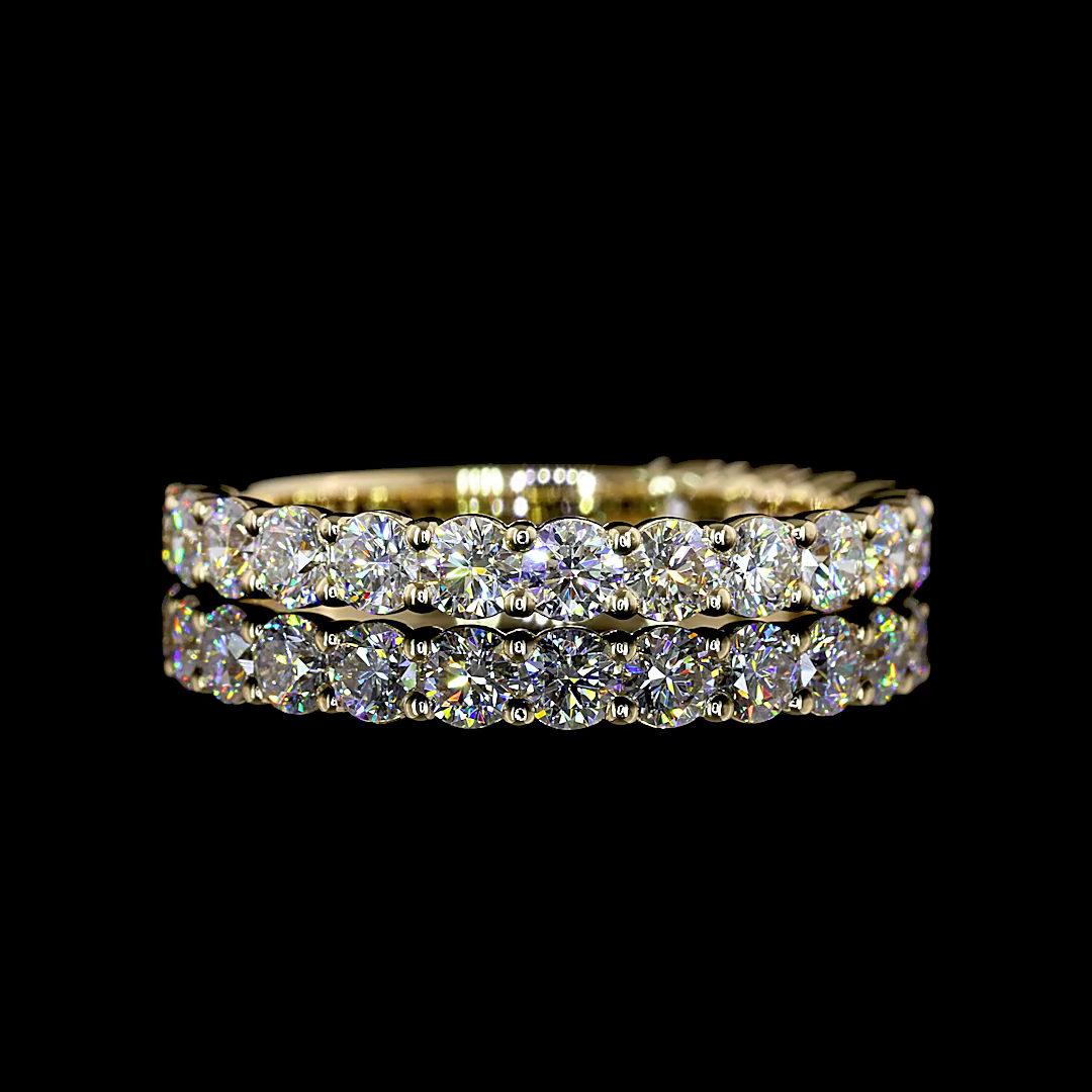 1.11 CTTW Round Lab Diamond 3/4 Eternity Band Sz. 6.5 14k Yellow Gold E Color and VS Clarity jewelry-spot-usa