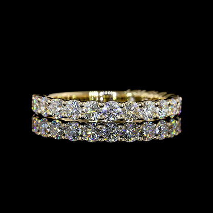 1.11 CTTW Round Lab Diamond 3/4 Eternity Band Sz. 6.5 14k Yellow Gold E Color and VS Clarity jewelry-spot-usa
