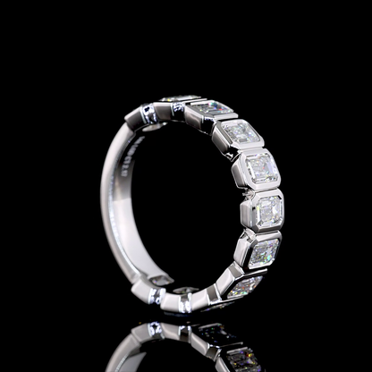 2.17 CTTW Emerald Lab Diamond 3/4 Eternity Band Sz. 6 14k White Gold E Color and VS Clarity jewelry-spot-usa