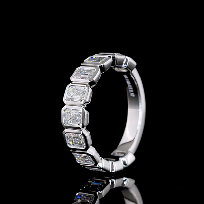 2.17 CTTW Emerald Lab Diamond 3/4 Eternity Band Sz. 6 14k White Gold E Color and VS Clarity jewelry-spot-usa