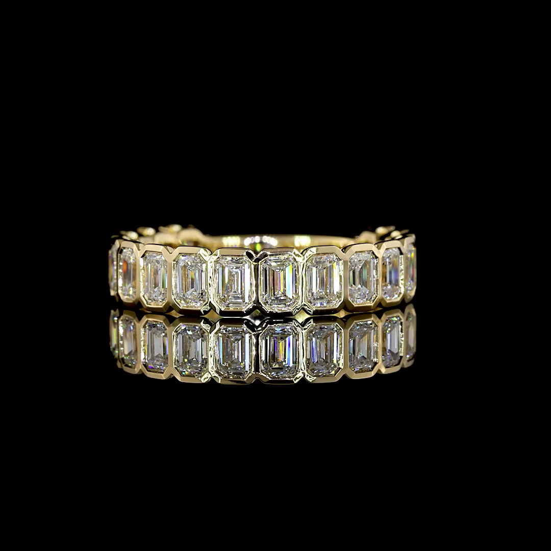 1.99 CTTW Emerald Lab Diamond 3/4 Eternity Band Sz. 6.5 14k Yellow Gold E Color and VS Clarity jewelry-spot-usa
