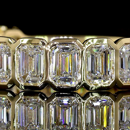 1.99 CTTW Emerald Lab Diamond 3/4 Eternity Band Sz. 6.5 14k Yellow Gold E Color and VS Clarity jewelry-spot-usa