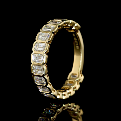 1.99 CTTW Emerald Lab Diamond 3/4 Eternity Band Sz. 6.5 14k Yellow Gold E Color and VS Clarity jewelry-spot-usa