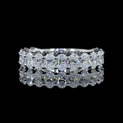 2.12 CTTW Oval Lab Diamond 3/4 Eternity Band Sz. 6.5 14k White Gold E Color and VS Clarity jewelry-spot-usa
