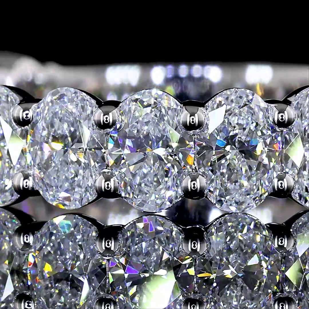 2.12 CTTW Oval Lab Diamond 3/4 Eternity Band Sz. 6.5 14k White Gold E Color and VS Clarity jewelry-spot-usa