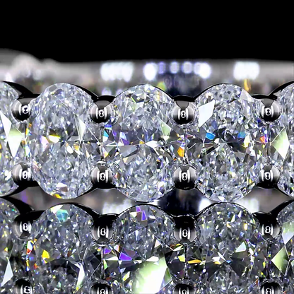 2.12 CTTW Oval Lab Diamond 3/4 Eternity Band Sz. 6.5 14k White Gold E Color and VS Clarity jewelry-spot-usa