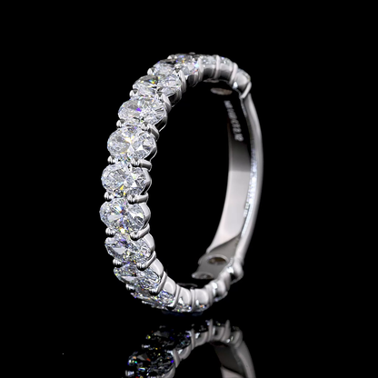 2.12 CTTW Oval Lab Diamond 3/4 Eternity Band Sz. 6.5 14k White Gold E Color and VS Clarity jewelry-spot-usa