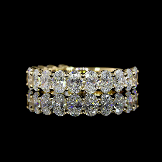 2.02 CTTW Oval Lab Diamond 3/4 Eternity Band Sz. 6.5 (E Color and VS2/VS Clarity)