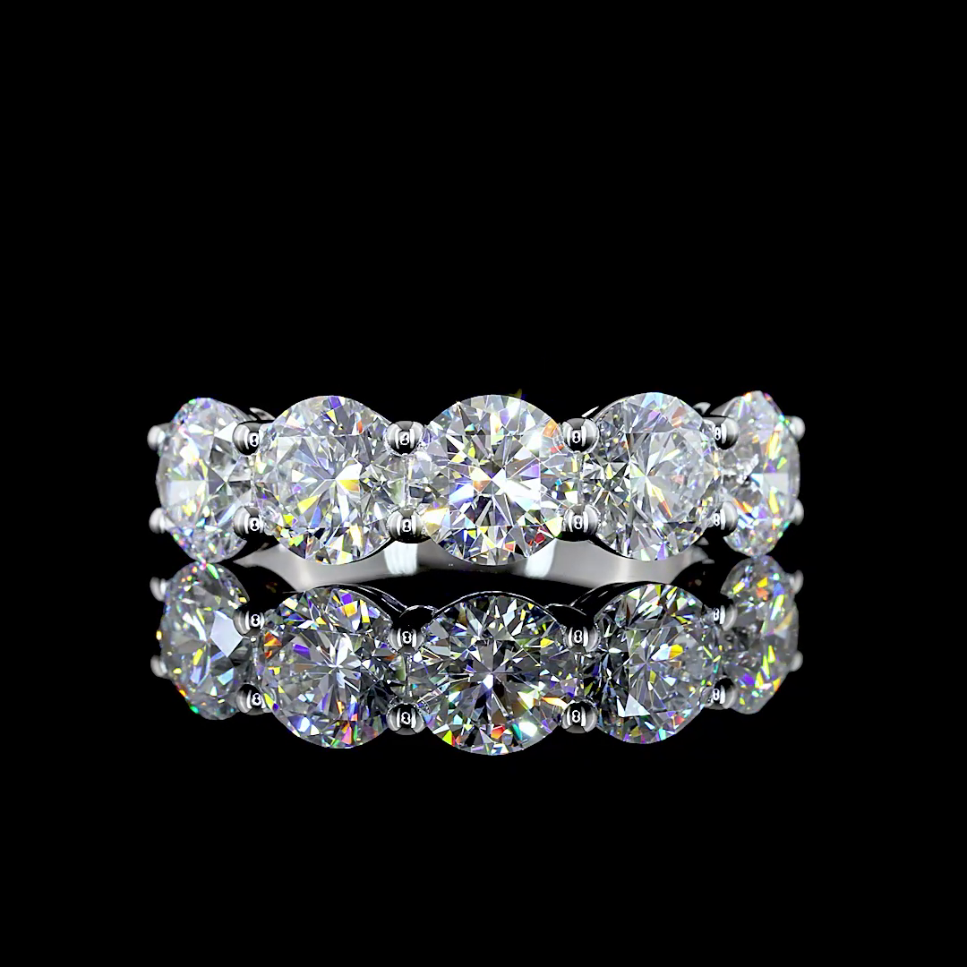 3.00 CTTW Round Lab Diamond 5 Stones Eternity Band (E Color and VS Clarity)