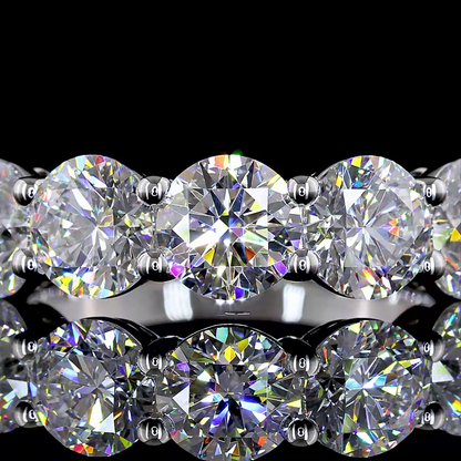 3.00 CTTW Round Lab Diamond 5 Stones Eternity Band (E Color and VS Clarity)