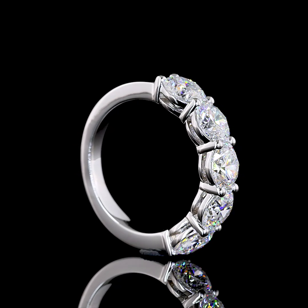 3.00 CTTW Round Lab Diamond 5 Stones Eternity Band (E Color and VS Clarity)