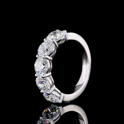 3.00 CTTW Round Lab Diamond 5 Stones Eternity Band (E Color and VS Clarity)