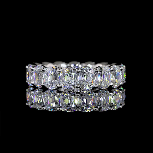 5.70 CTTW Antique Cushion Lab Diamond Full Eternity Sz. 6.5