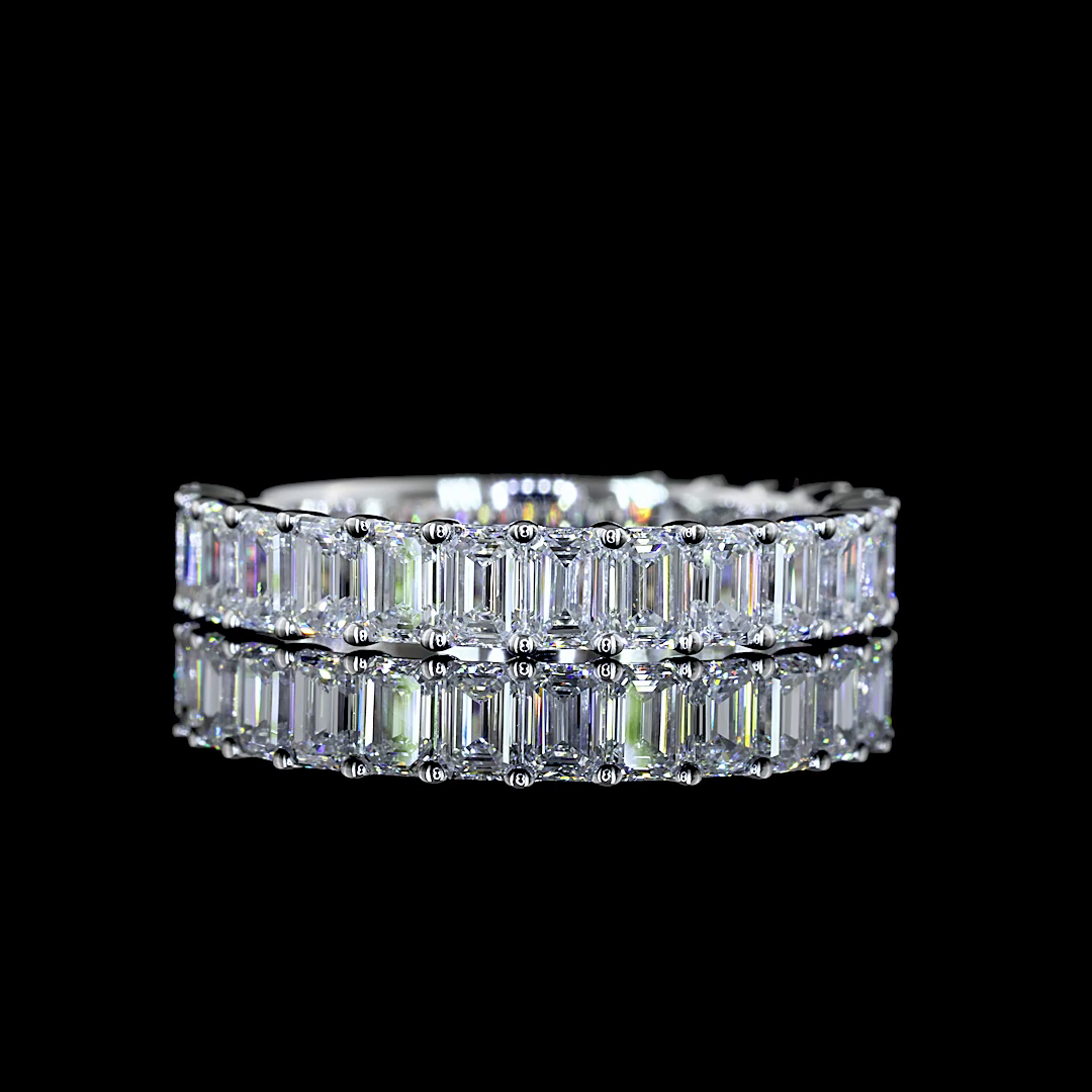 2.06 CTTW Emerald Lab Diamond 3/4 Eternity Band (E Color and VS2 Clarity)