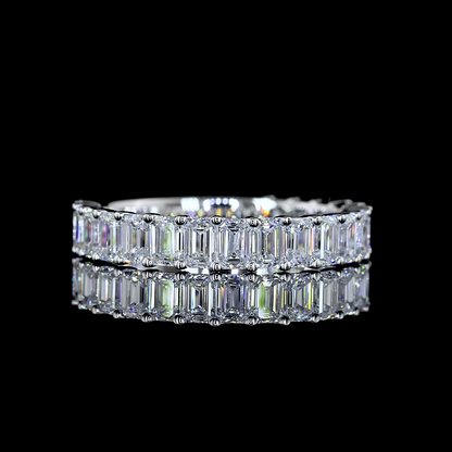 2.06 CTTW Emerald Lab Diamond 3/4 Eternity Band (E Color and VS2 Clarity)