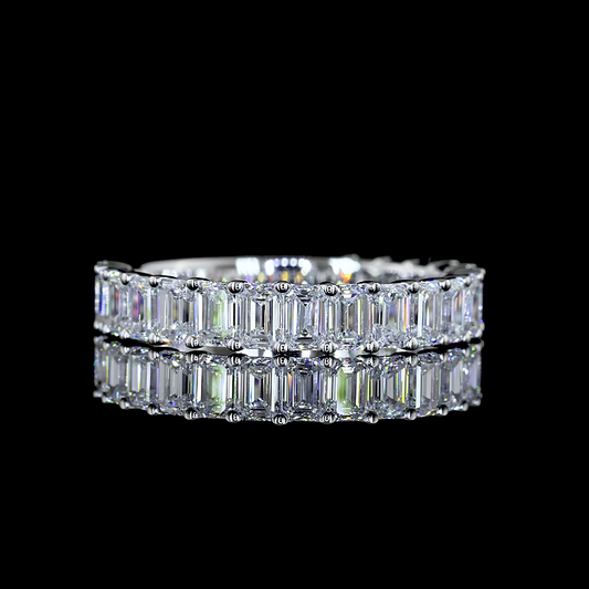 2.06 CTTW Emerald Lab Diamond 3/4 Eternity Band (E Color and VS2 Clarity)