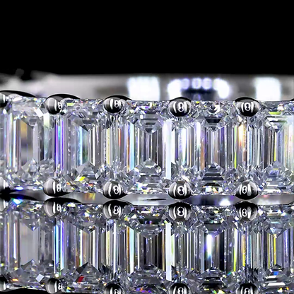 2.06 CTTW Emerald Lab Diamond 3/4 Eternity Band (E Color and VS2 Clarity)