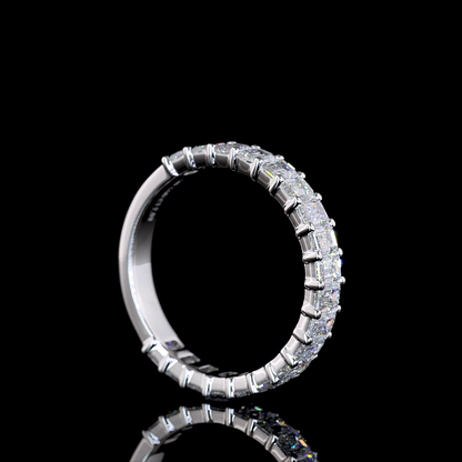 2.06 CTTW Emerald Lab Diamond 3/4 Eternity Band (E Color and VS2 Clarity)