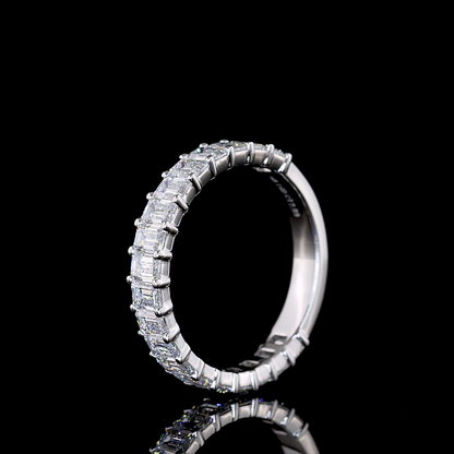 2.06 CTTW Emerald Lab Diamond 3/4 Eternity Band (E Color and VS2 Clarity)