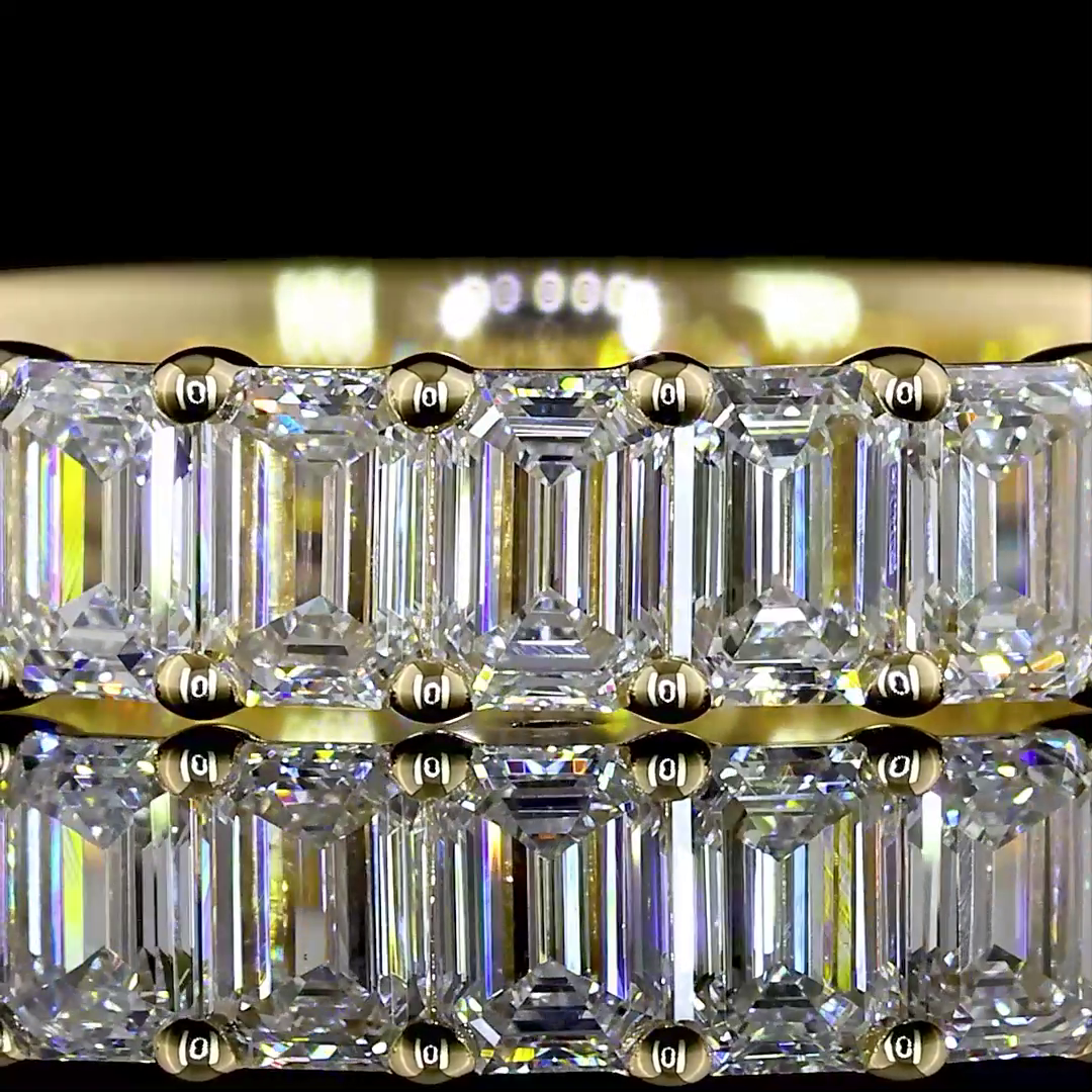 2.03 CTTW Emerald Lab Diamond 3/4 Eternity Band Sz. 6.5 14k Yellow Gold E Color and VS Clarity jewelry-spot-usa
