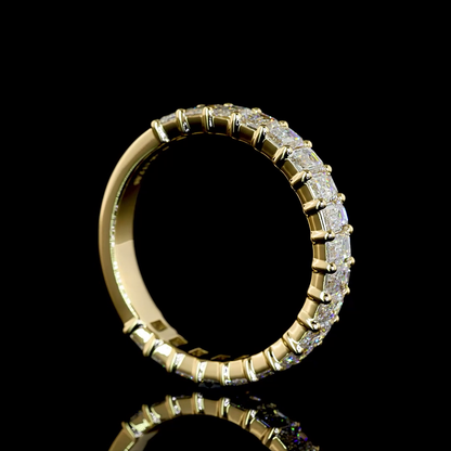 2.03 CTTW Emerald Lab Diamond 3/4 Eternity Band Sz. 6.5 14k Yellow Gold E Color and VS Clarity jewelry-spot-usa