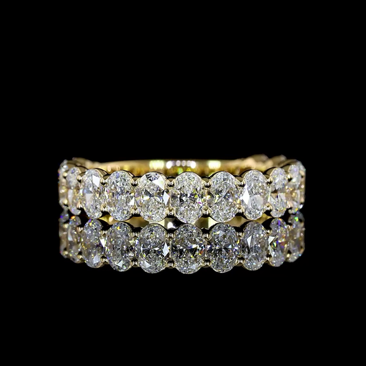 1.96 CTTW Oval Lab Diamond 3/4 Eternity Band Sz. 6.5