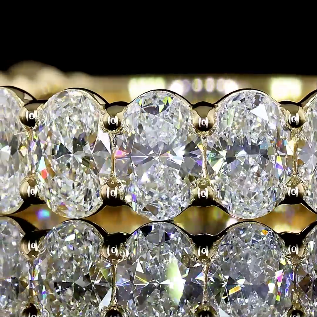 1.96 CTTW Oval Lab Diamond 3/4 Eternity Band Sz. 6.5