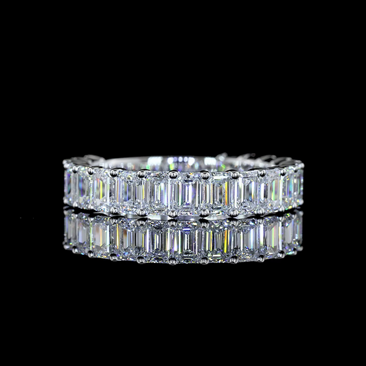 2.57 CTTW Emerald Lab Diamond 3/4 Eternity Band Sz. 6.5 (E Color and VS1/VS Clarity)