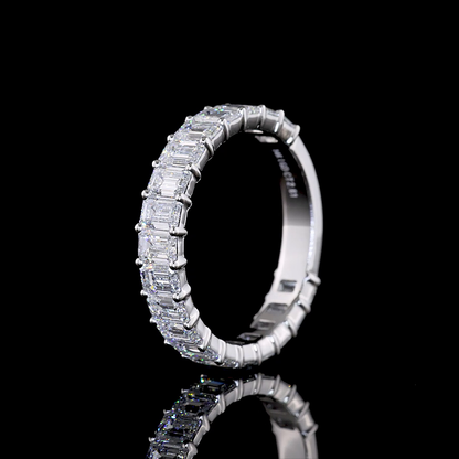 2.57 CTTW Emerald Lab Diamond 3/4 Eternity Band Sz. 6.5 (E Color and VS1/VS Clarity)