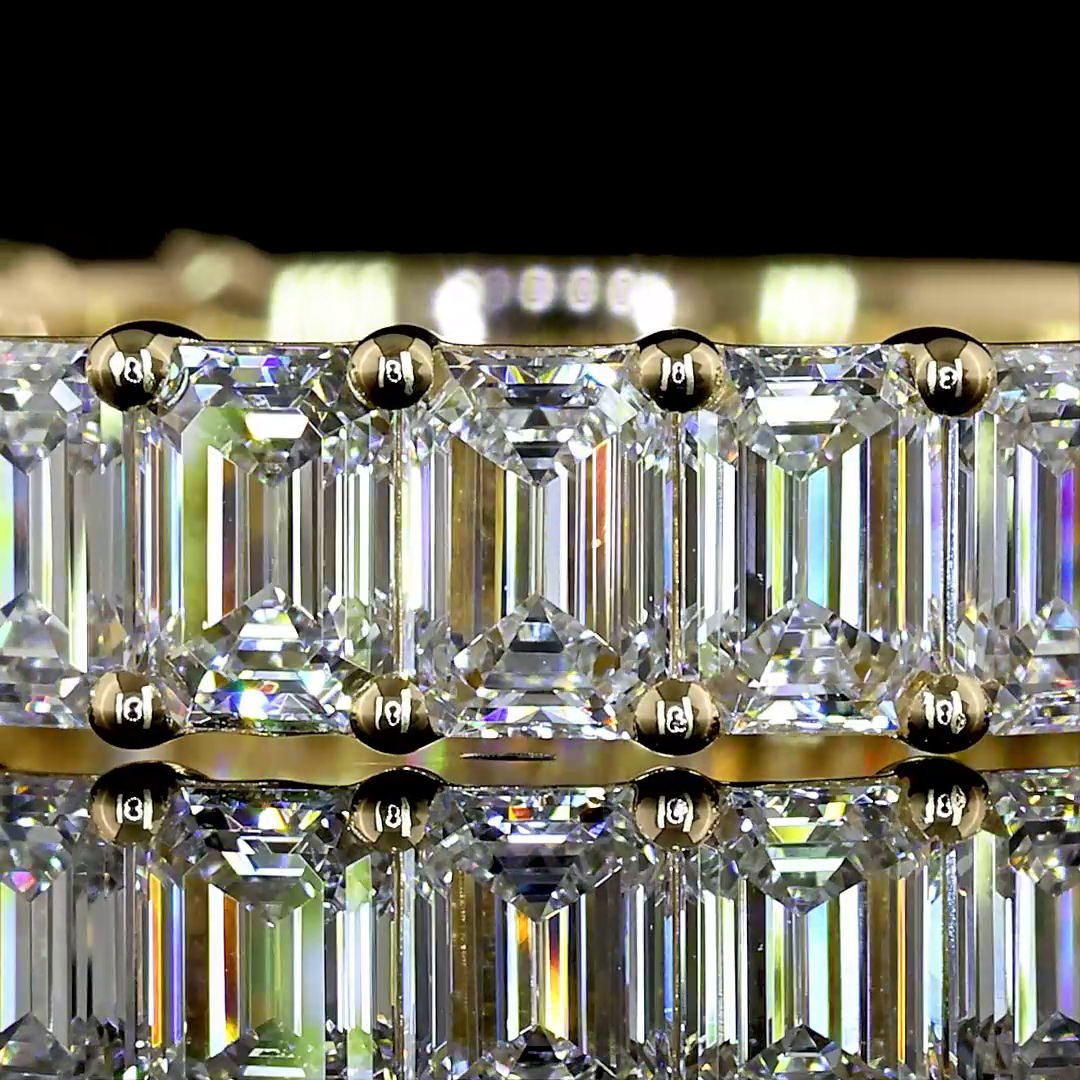 2.58 CTTW Emerald Lab Diamond 3/4 Eternity Band Sz. 6.5 (E Color and VS Clarity)