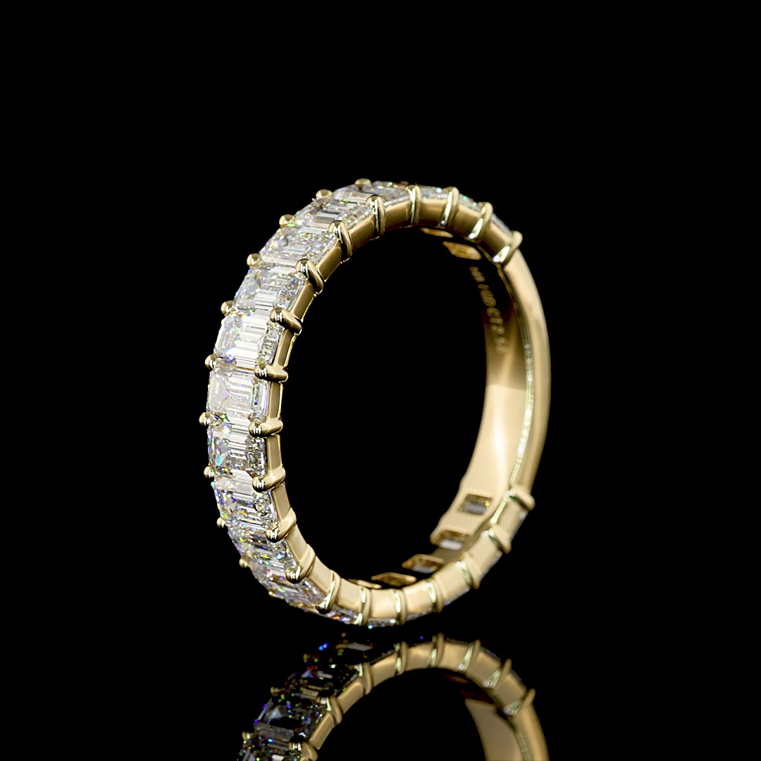 2.58 CTTW Emerald Lab Diamond 3/4 Eternity Band Sz. 6.5 (E Color and VS Clarity)