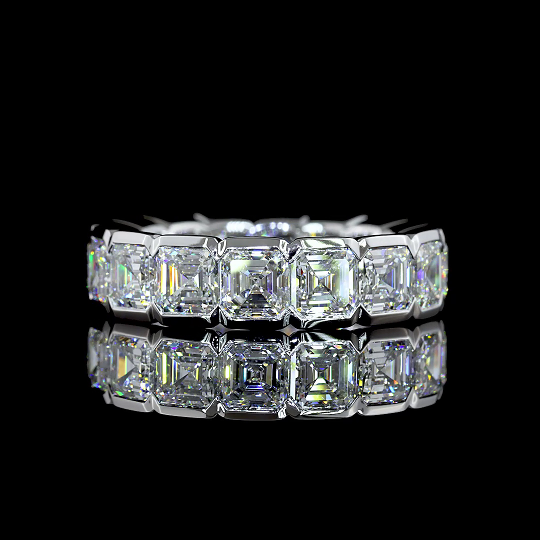 6.40 CTTW Asscher Lab Diamond Full Eternity Sz. 5.5
